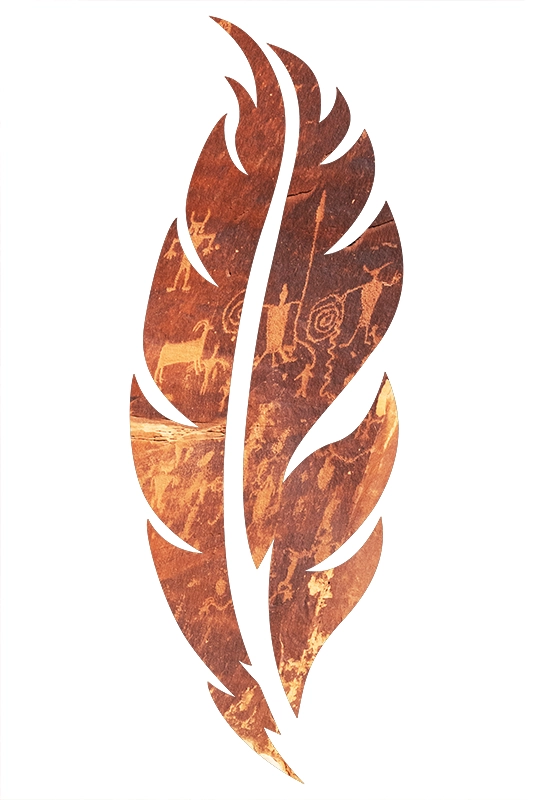 Moving Shadow Catcher, Logo, Feather Petroglyphs, 13